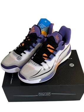 361 Degrees Men's Basketball Shoes DVD 2 White Neon Purplevine Size 9.5